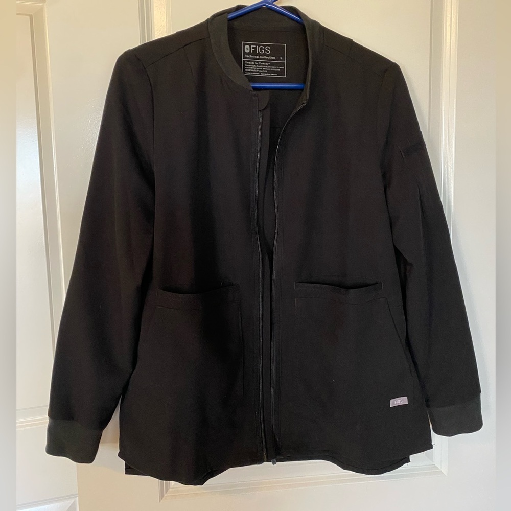 Men’s Figs Technical Collection Scrub Jacket Scrubs Size Small S Black Nurse